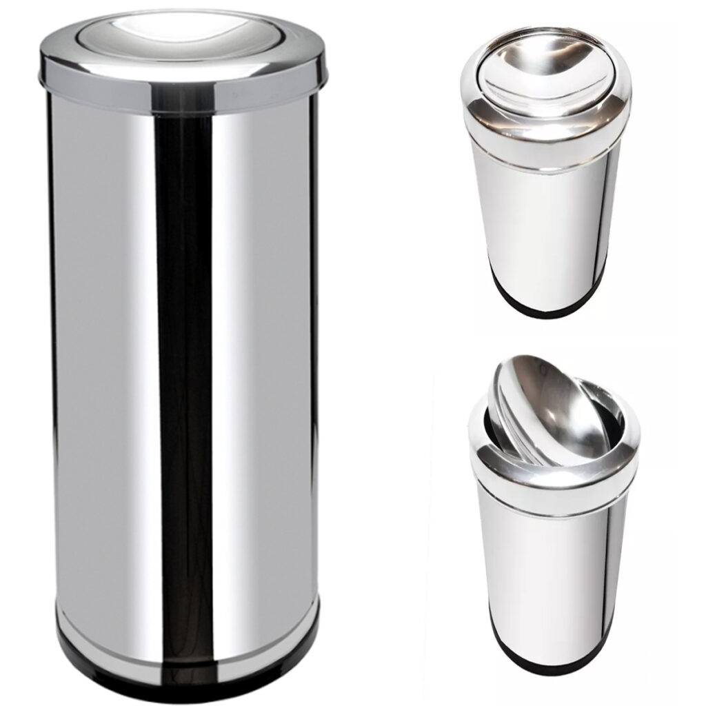 Lixeira Inox com Tampa Basculante 30L Viel - Imagem 5