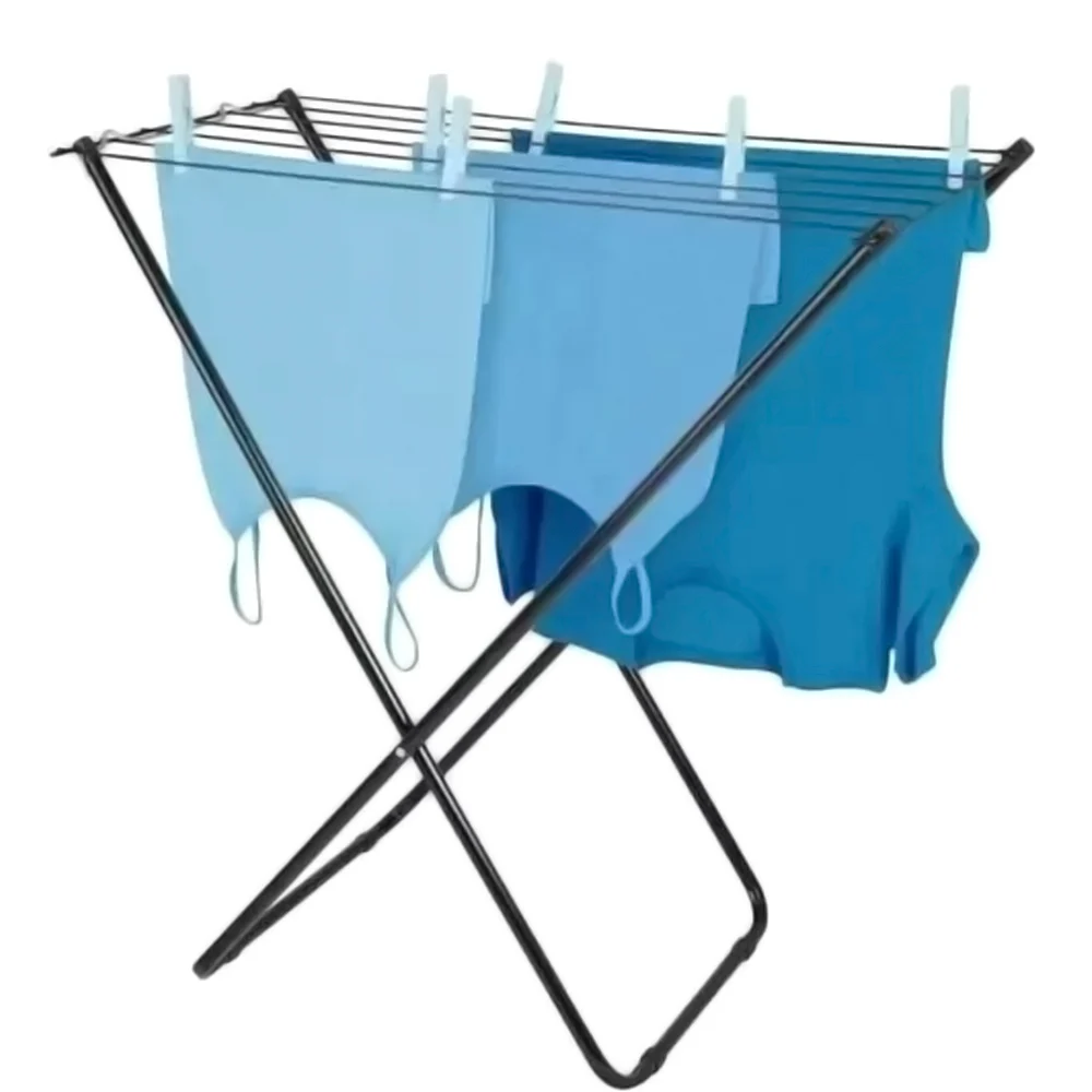 Varal de Chão Portátil em Aço 80cm 8kg Preto