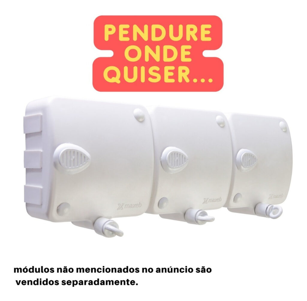 Varal Retrátil de Parede Stendmax 3 Módulos 6m Branco - Imagem 3