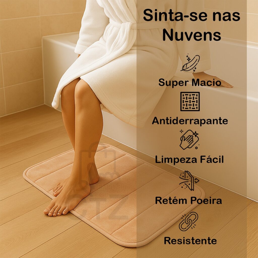 Tapete de Banheiro Nuvem Super Soft Fendi 70x50cm Kapazi - Imagem 3