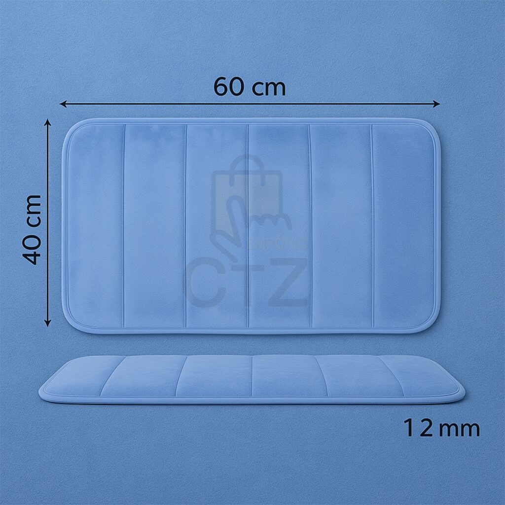 Tapete de Banheiro Nuvem Super Soft Azul 60x40cm Kapazi - Imagem 2