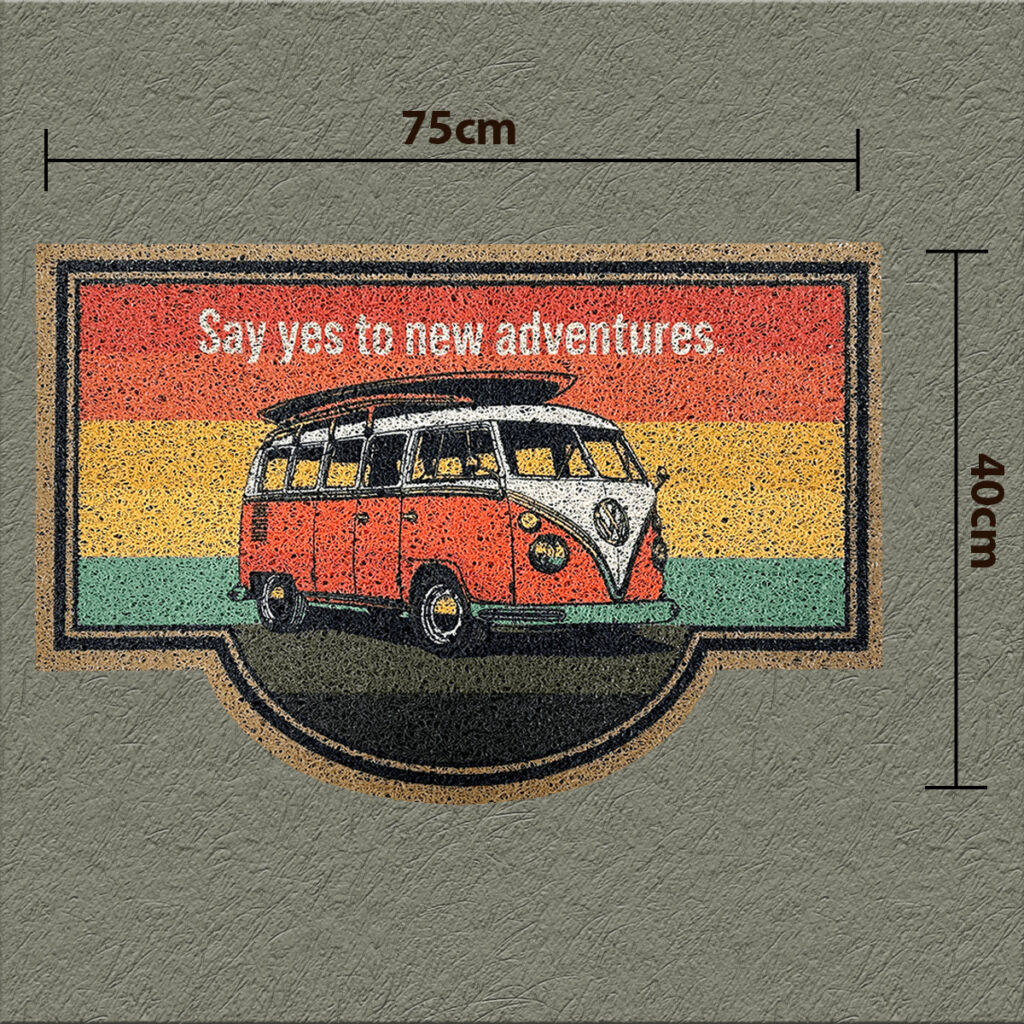 Tapete Capacho Doce Lar Kombi em Vinil 60x40cm Kapazi - Imagem 2