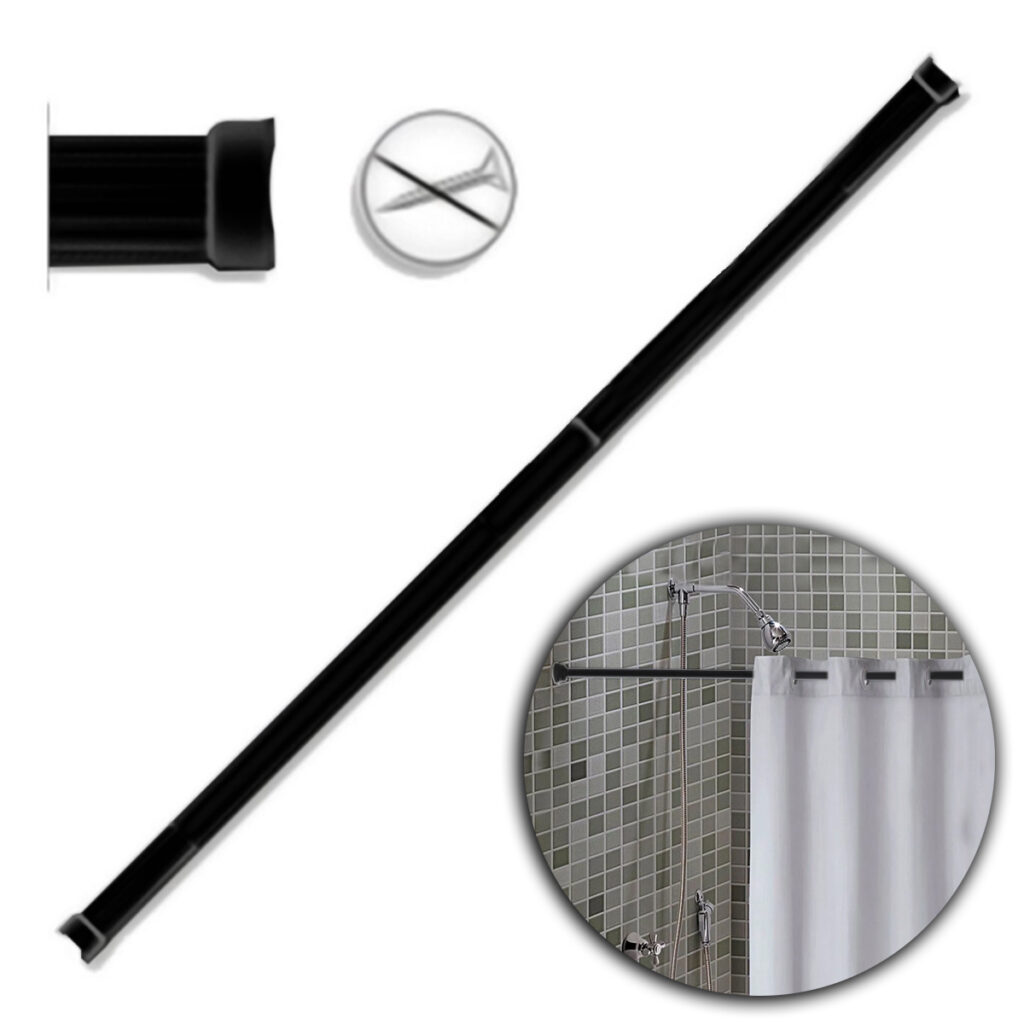 Varão Extensível para Cortina de Box 0,90 a 1,40m Preto - Imagem 5