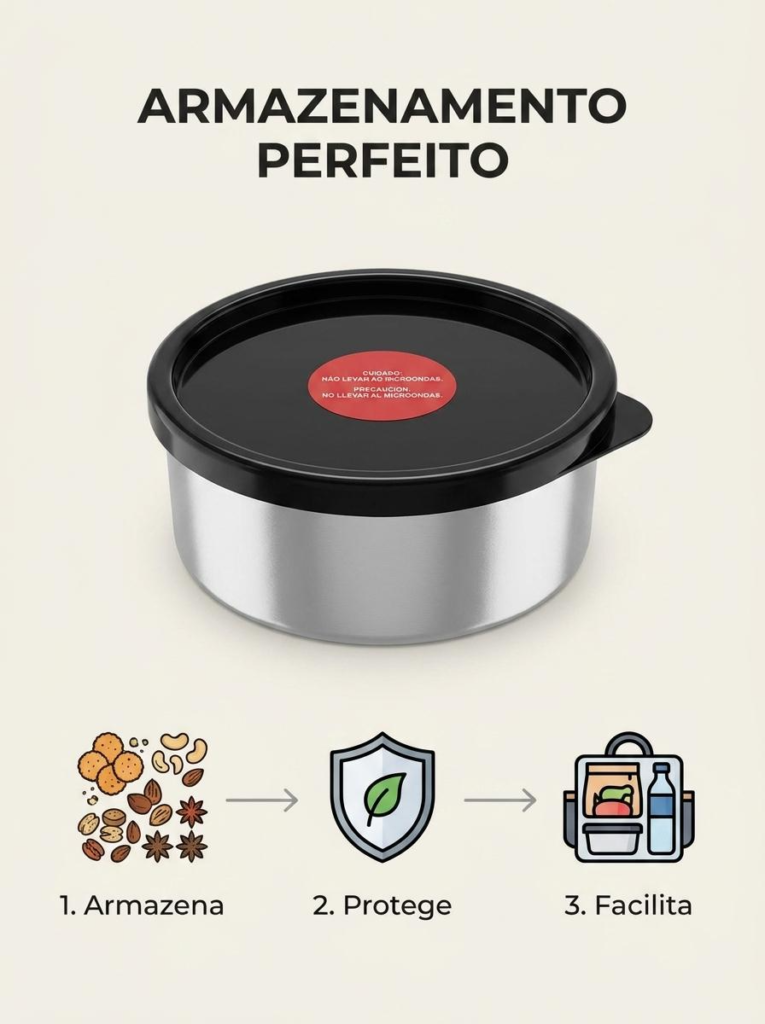 Pote Metalizado com Tampa Redondo 370ml Potte Premium - Imagem 9