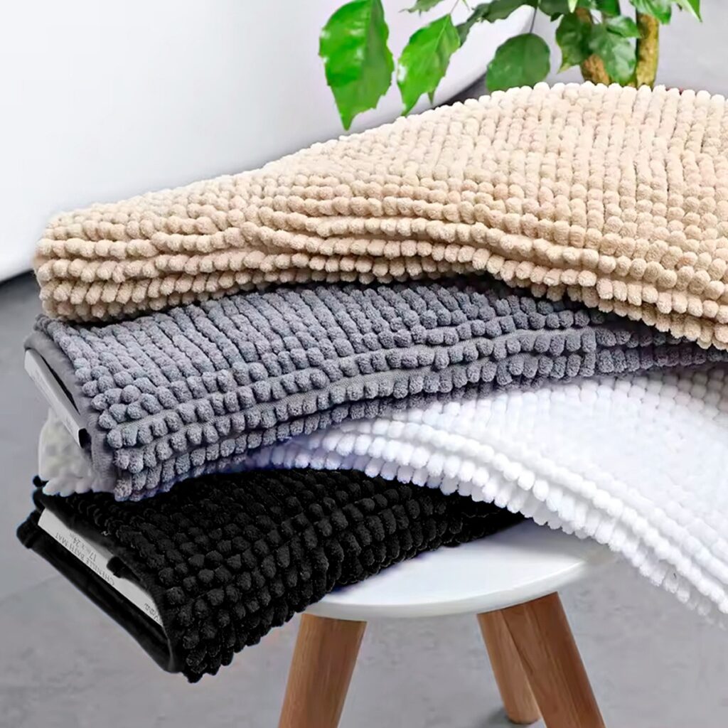 Tapete de Banheiro Microfibra Bolinha Joy Bege 60x40cm - Imagem 2