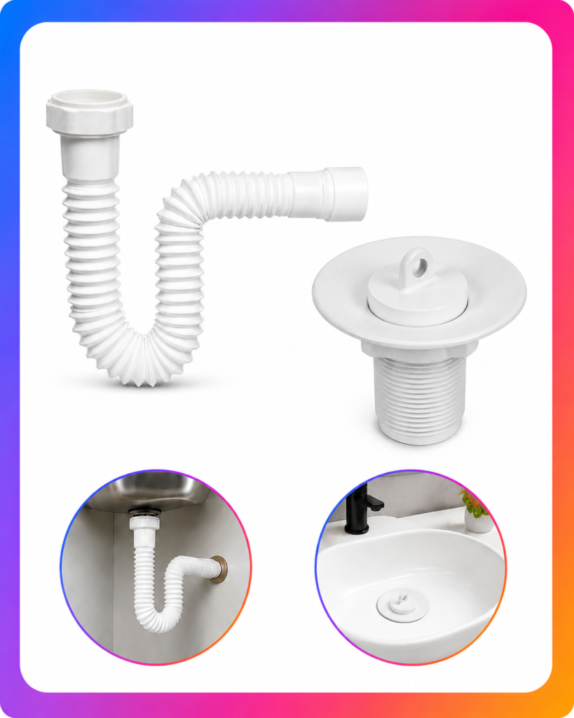 Kit Sifão Sanfonado e Válvula de Lavatório 7/8 Branco Astra - Imagem 7