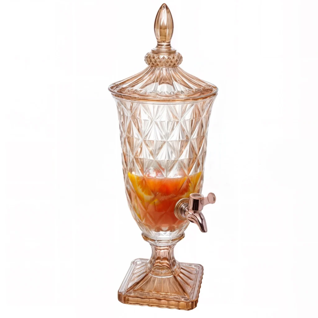 Suqueira de Vidro com Torneira Diamond Imperial 2L Âmbar
