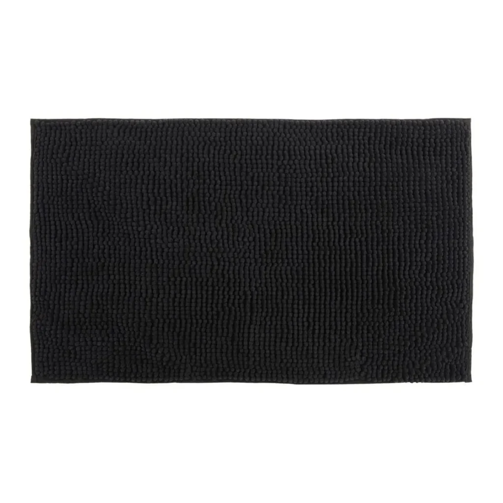 Tapete de Banheiro Microfibra Bolinha Joy Preto 60x40cm