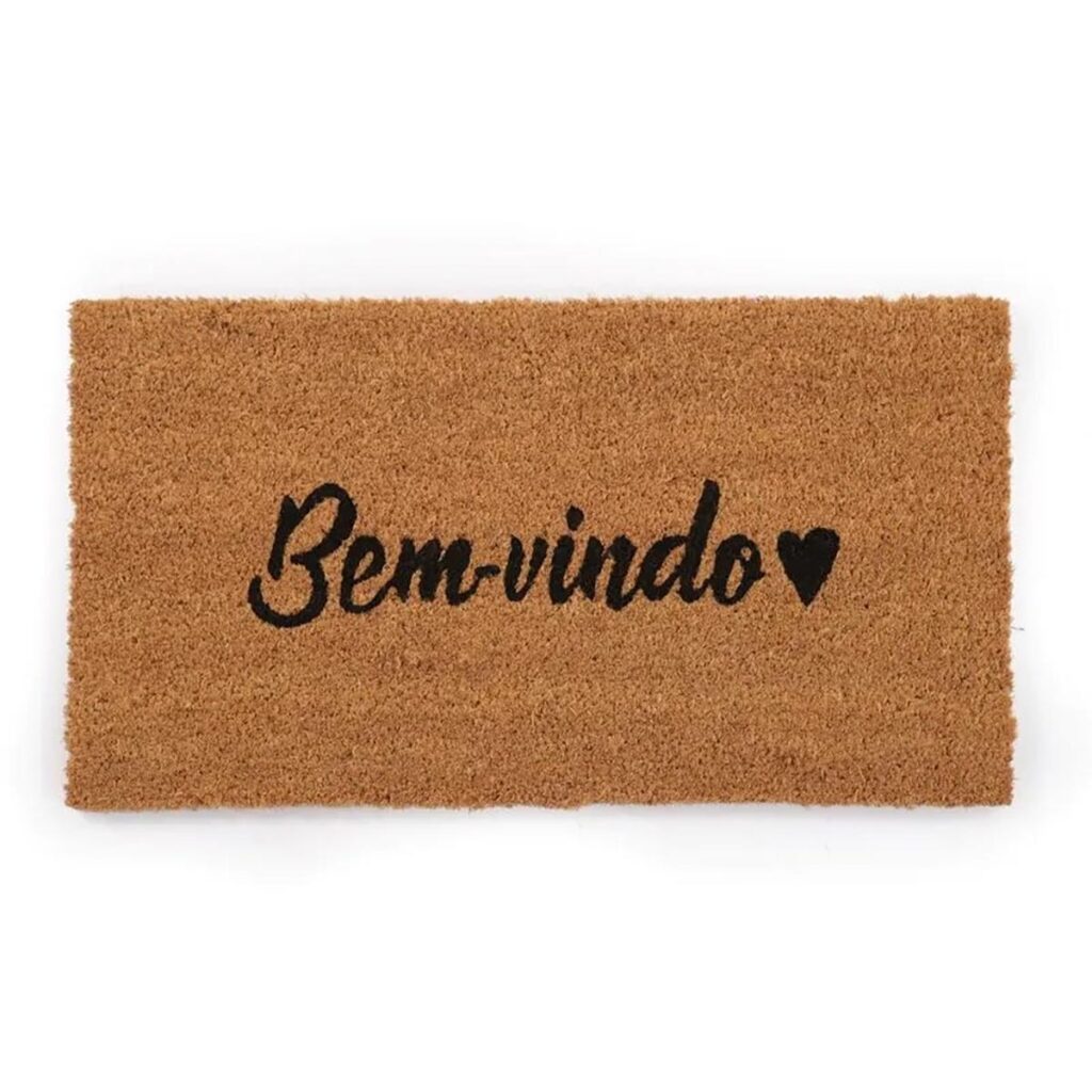 Tapete Capacho Fibra de Coco Bem-Vindo Amor 60x33cm Kapazi
