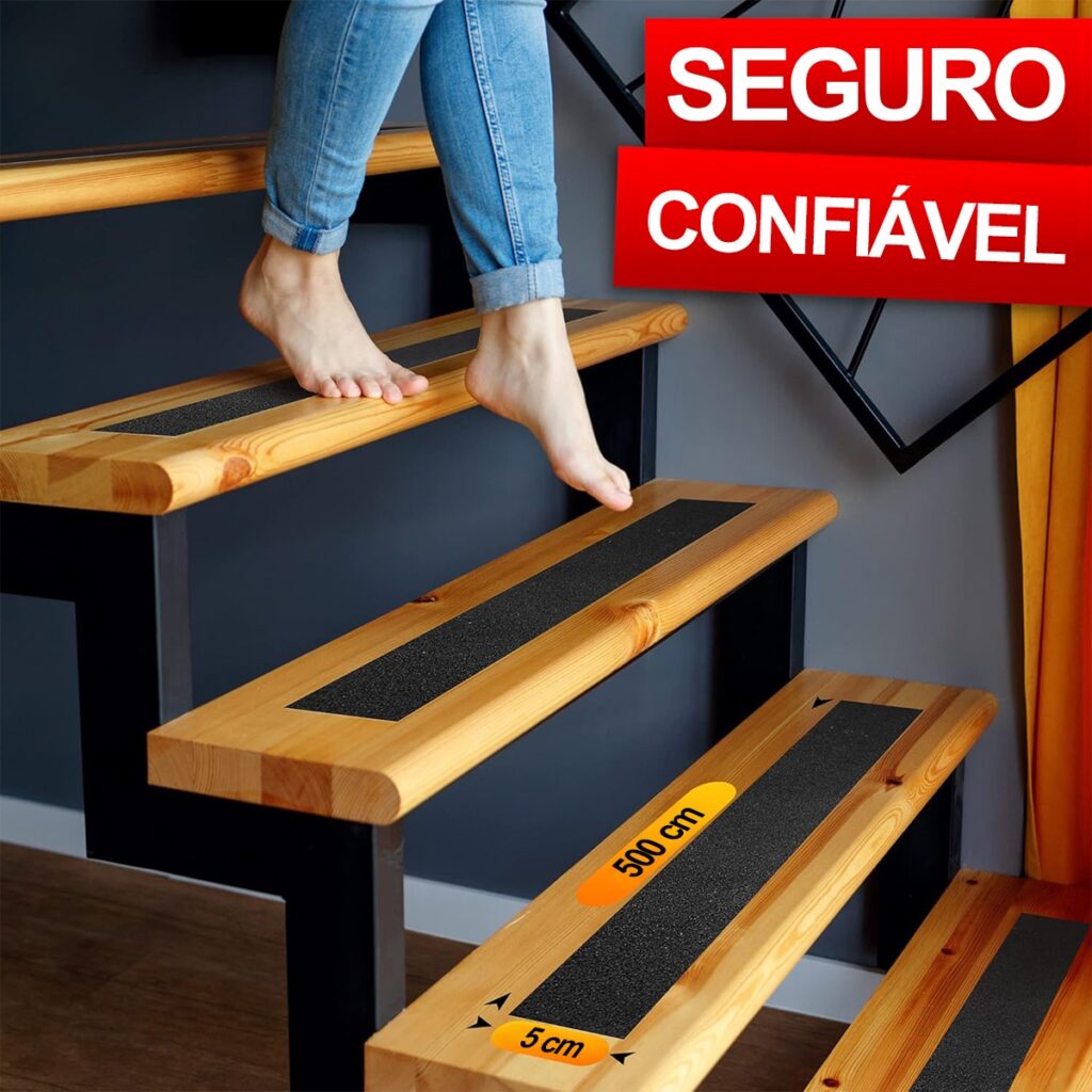 Fita Antiderrapante para Escada Preta 50mm x 5m Vonder - Imagem 4