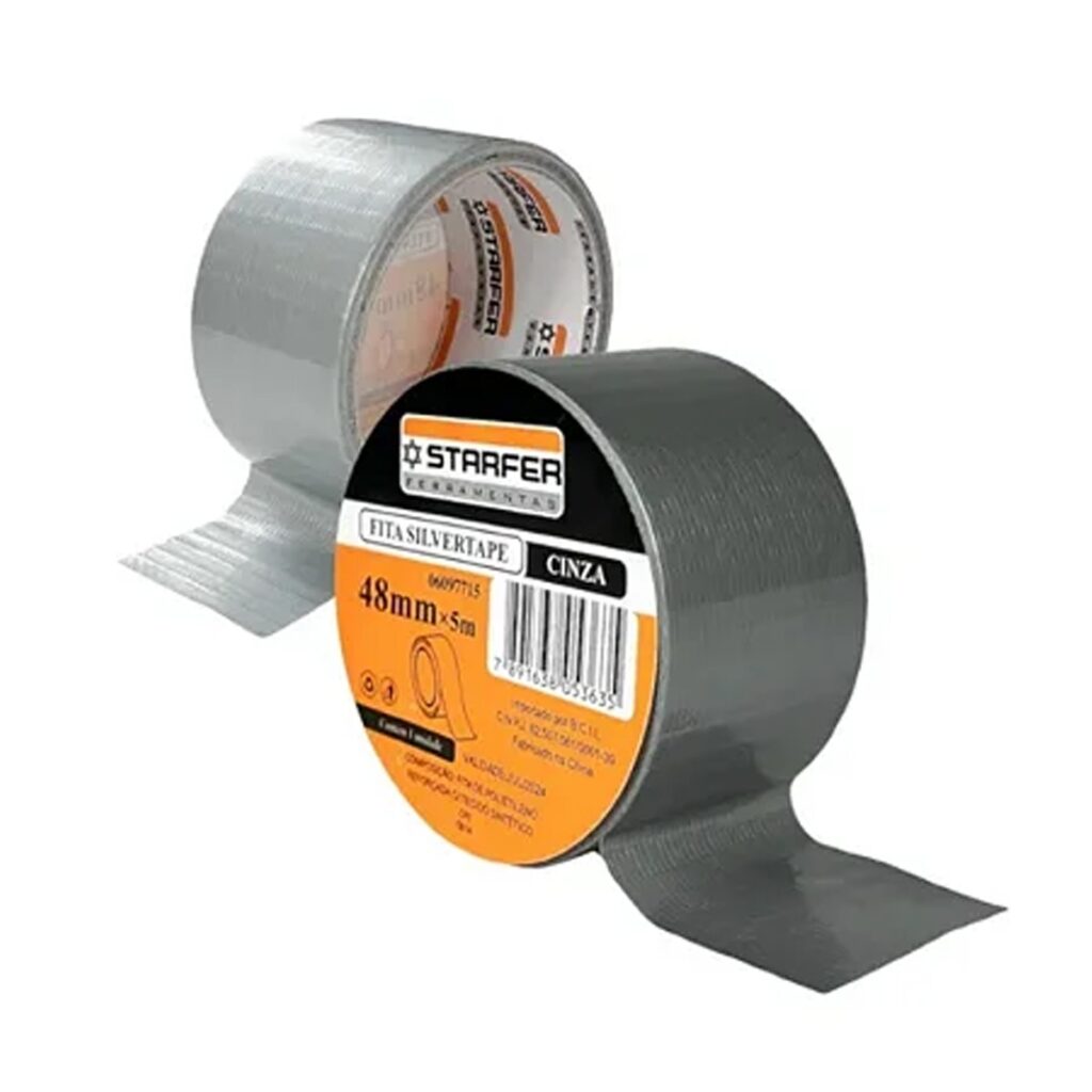 Fita Silver Tape Cinza 48mm x 5m Starfer - Imagem 3