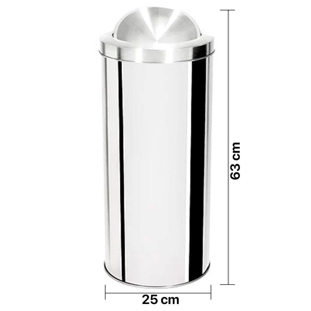 Lixeira Inox com Tampa Basculante 30L Viel - Imagem 2