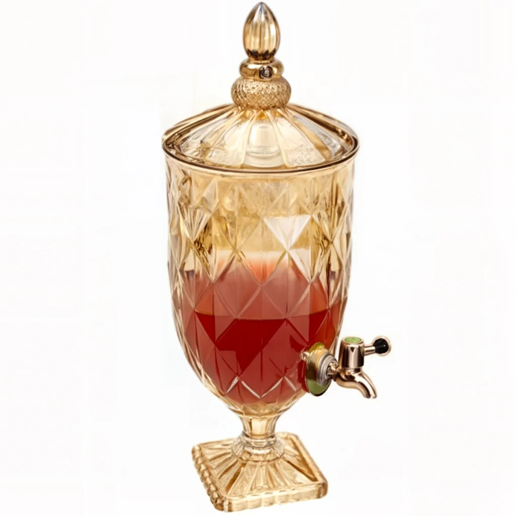Suqueira de Vidro com Torneira Diamond Imperial 5L Âmbar