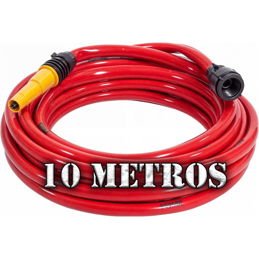 Mangueira de Jardim 10m Anti-Dobra Vermelha com Esguicho - Imagem 2
