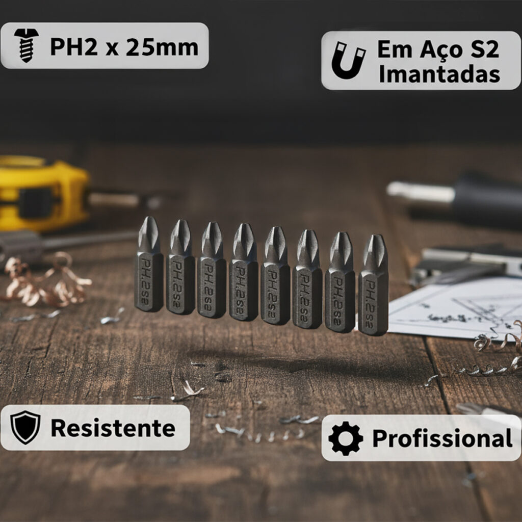 Jogo de Ponteiras Phillips Imantadas 25mm 10 Peças Starfer - Imagem 4