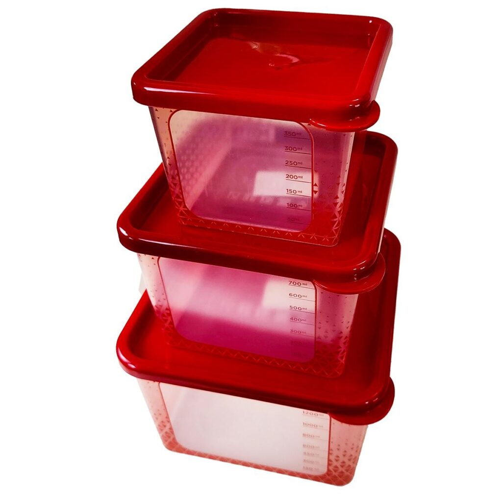 Kit 3 Potes Quadrados com Tampa P, M e G para Freezer Potte - Imagem 6