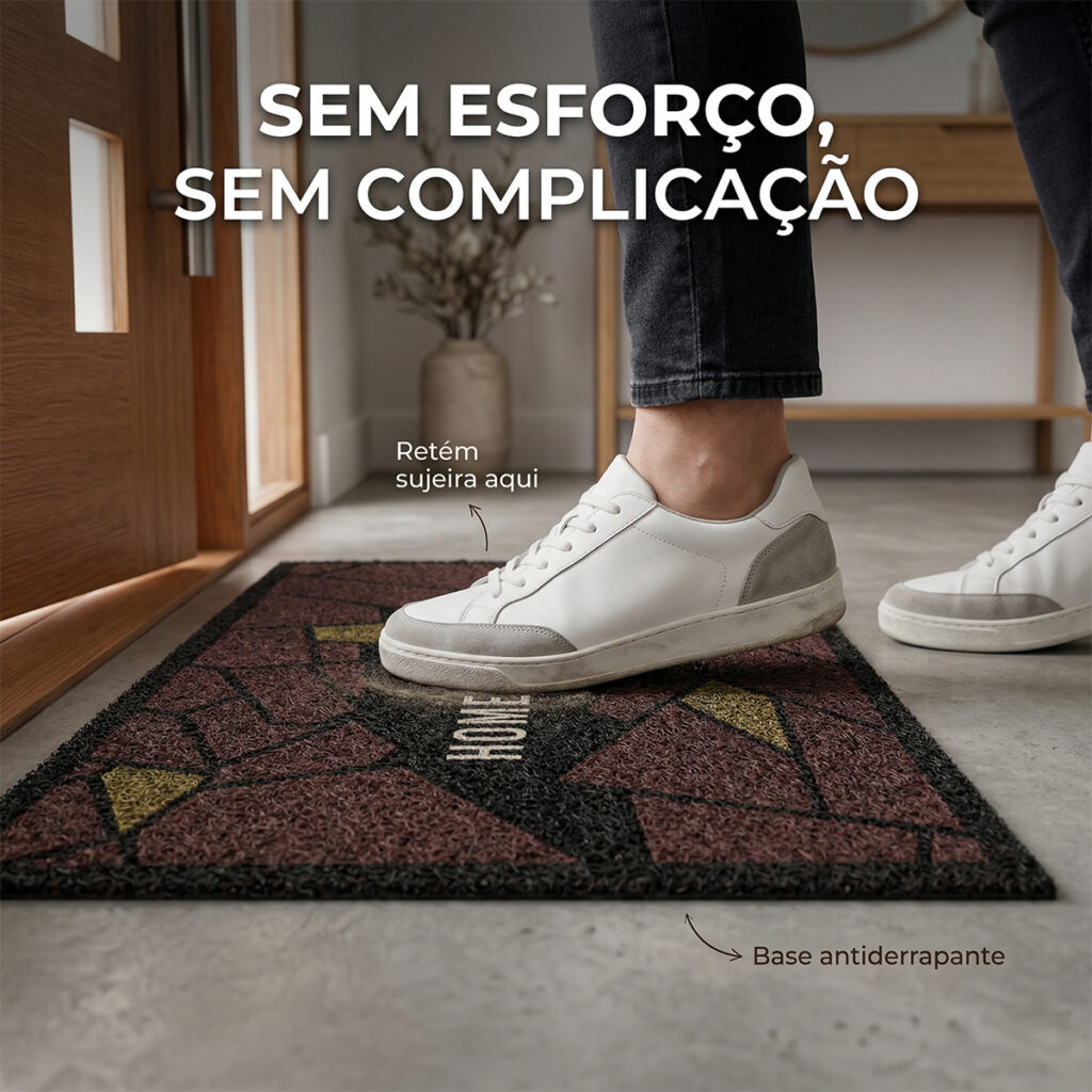 Tapete Capacho Home Mosaic em Vinil 80x50cm Kapazi - Imagem 6
