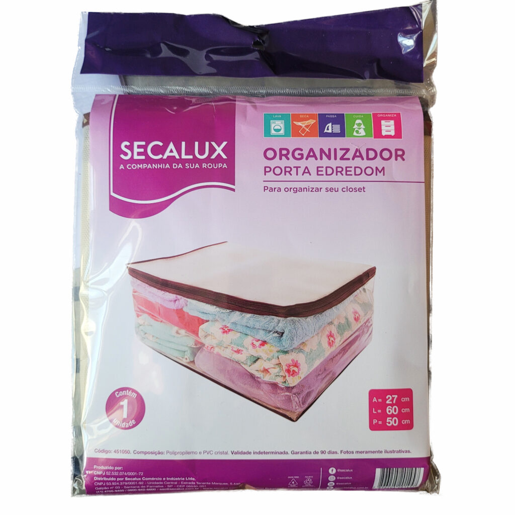 Kit 2 Organizadores Porta Edredom com Zíper 60x50cm Secalux - Imagem 5