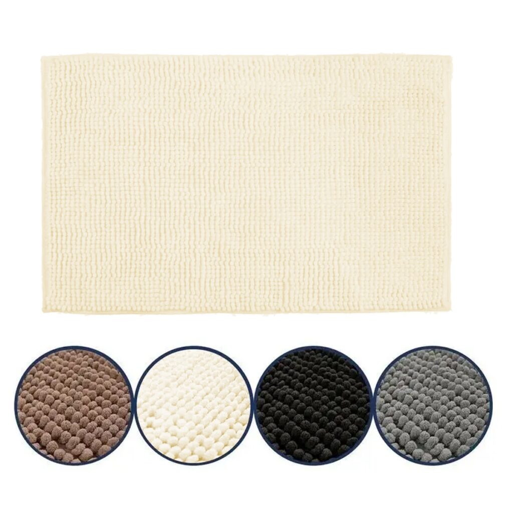 Tapete de Banheiro Microfibra Bolinha Joy Branco 70x50cm - Imagem 6
