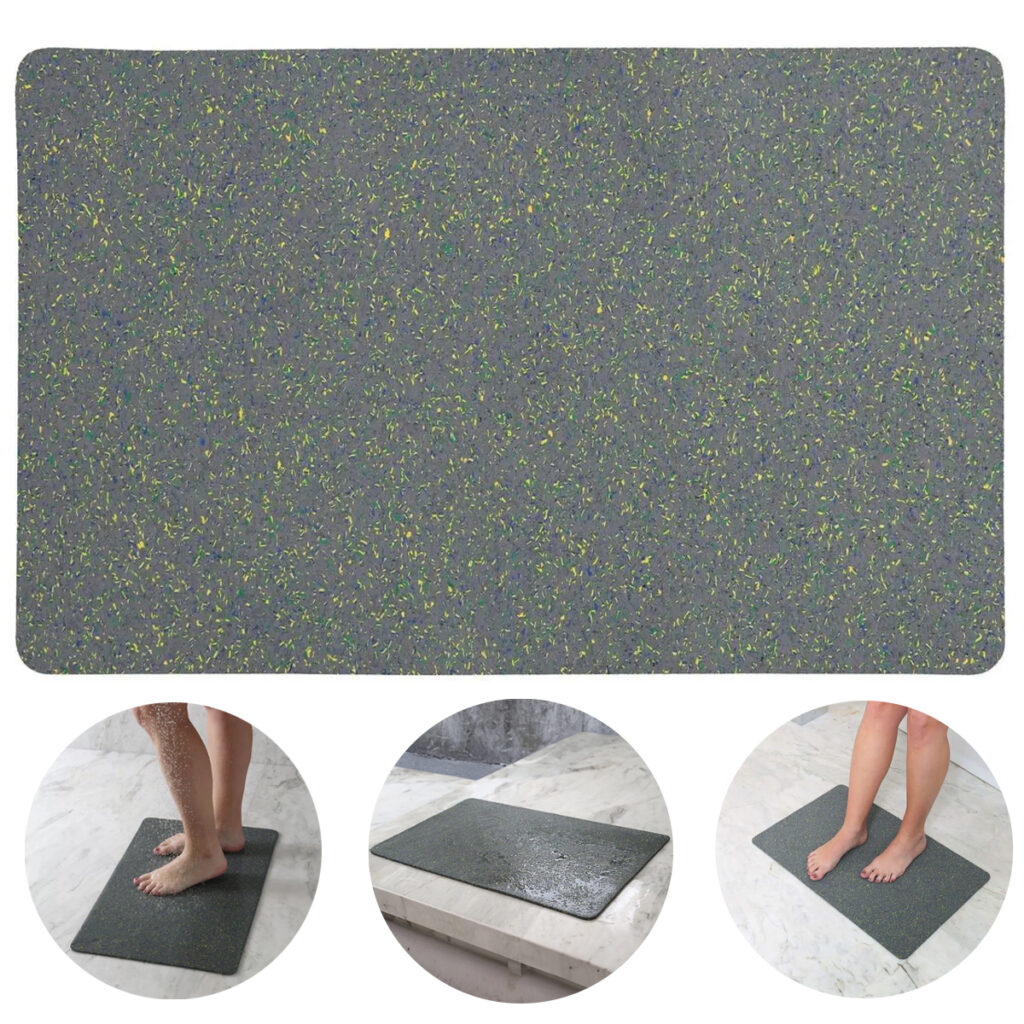 Tapete de Banheiro Emborrachado Cinza 60x40cm Kapazi - Imagem 6