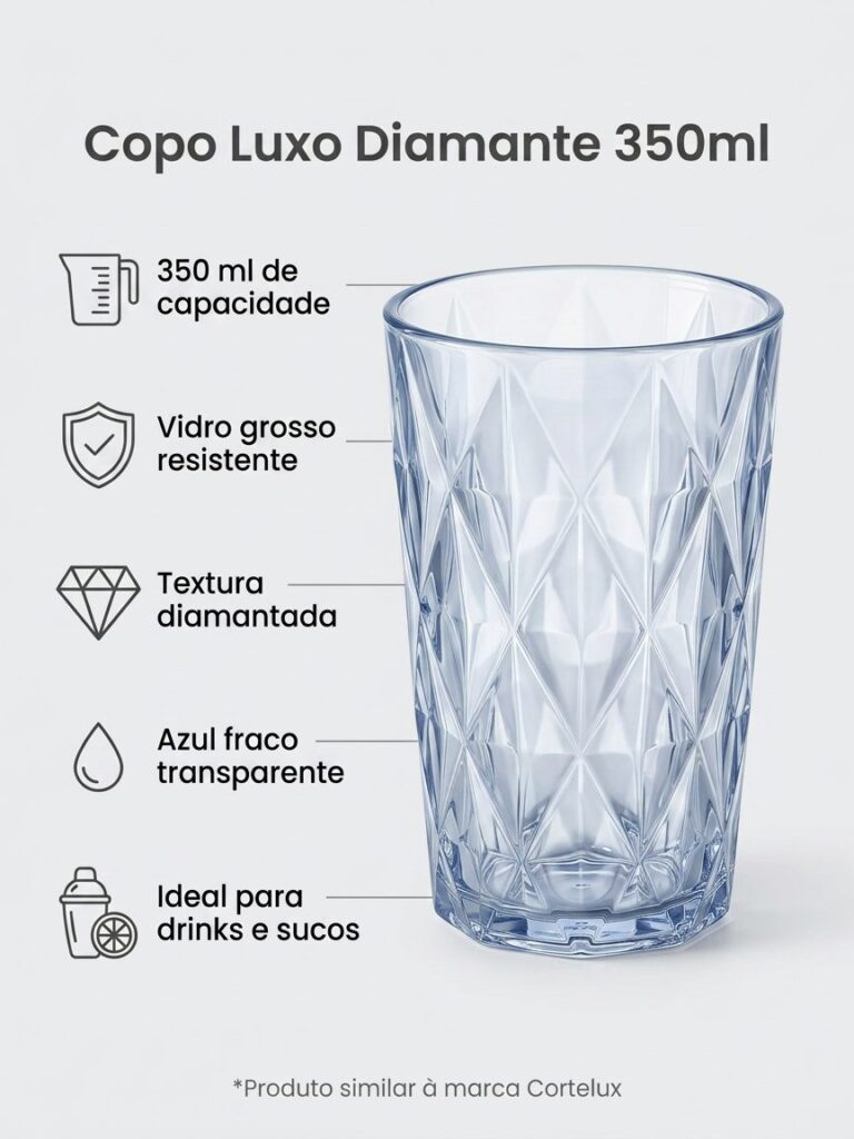 Jarra de Vidro para Suco Luxo Diamante 1,2L