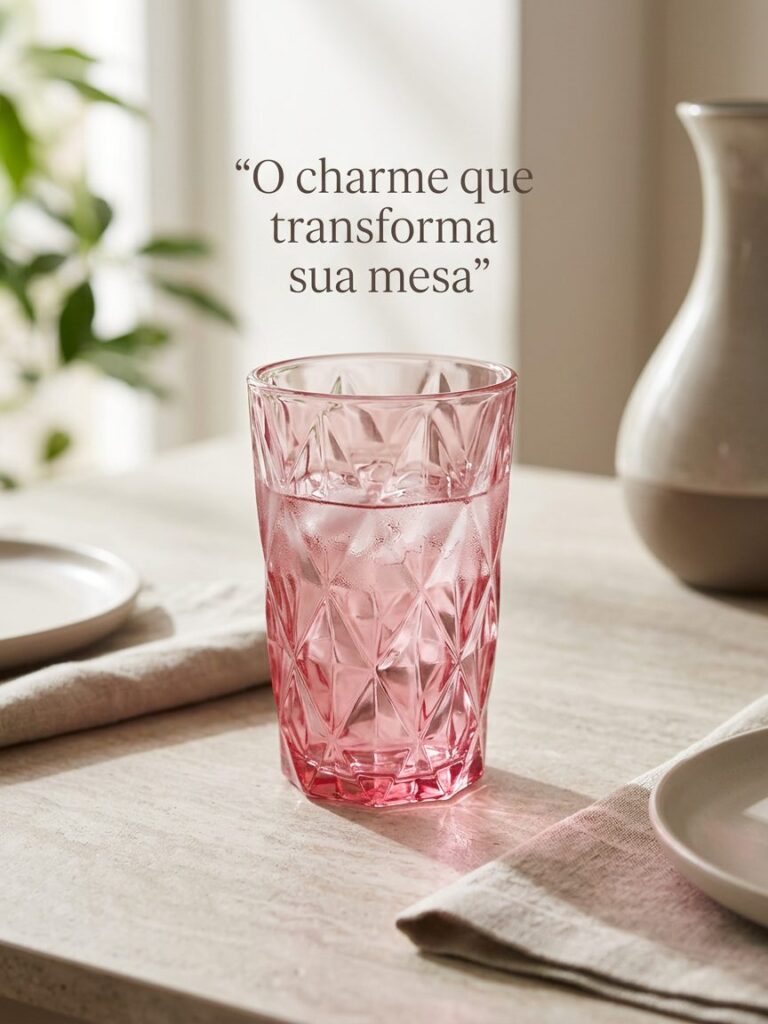 Jogo 6 Taças para Sobremesa em Vidro Diamante 310ml