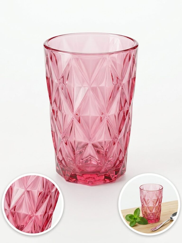 Jogo 6 Taças para Sobremesa em Vidro Diamante 310ml