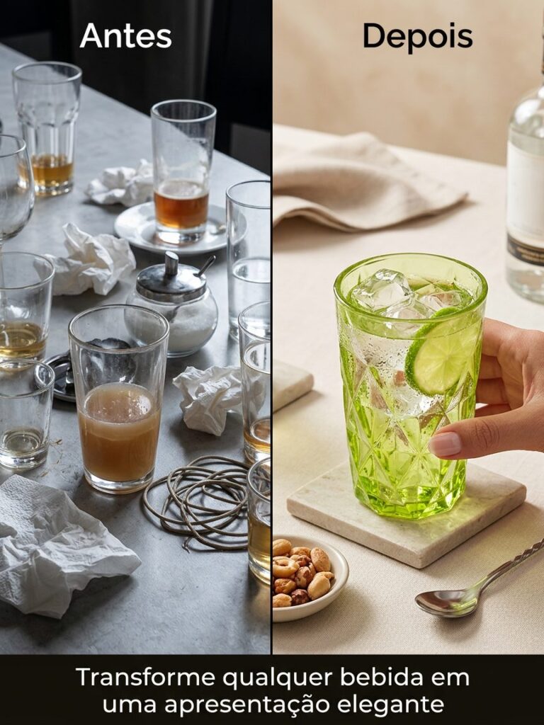 Jogo 6 Taças para Sobremesa em Vidro Diamante 310ml