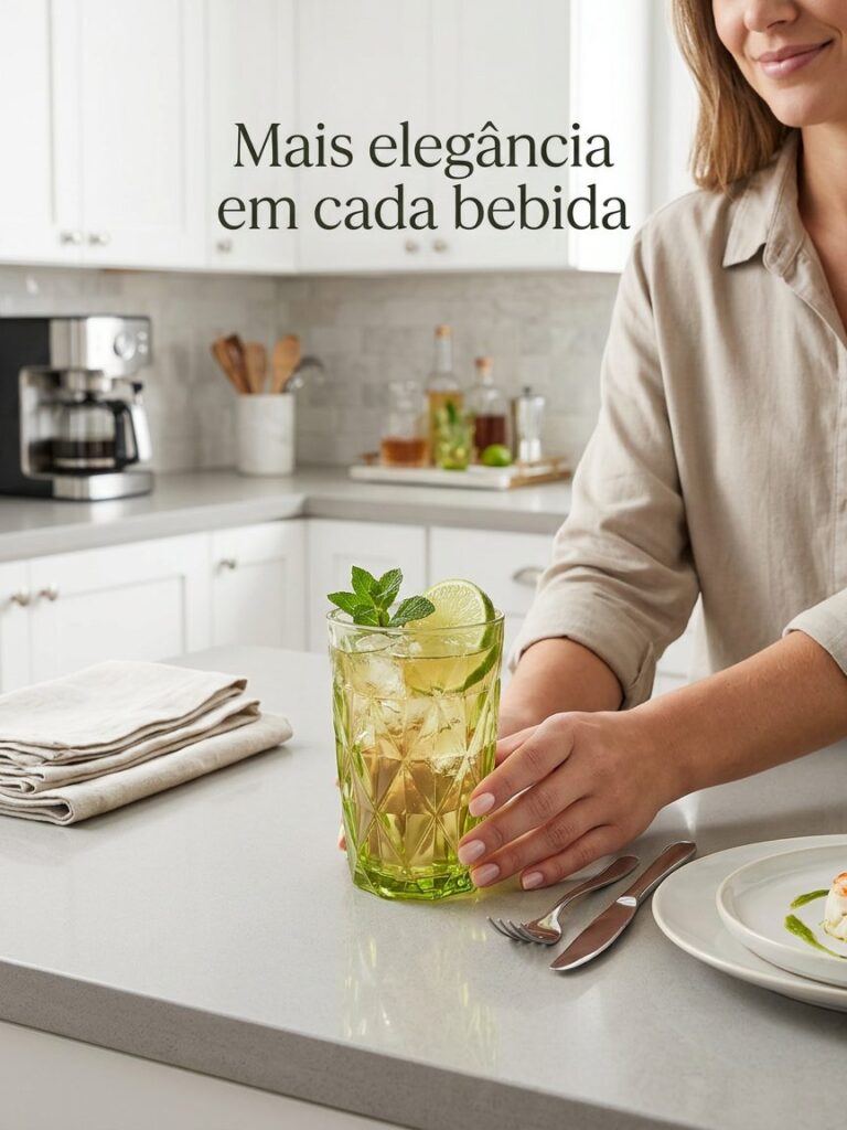 Jogo 6 Taças para Sobremesa em Vidro Diamante 310ml