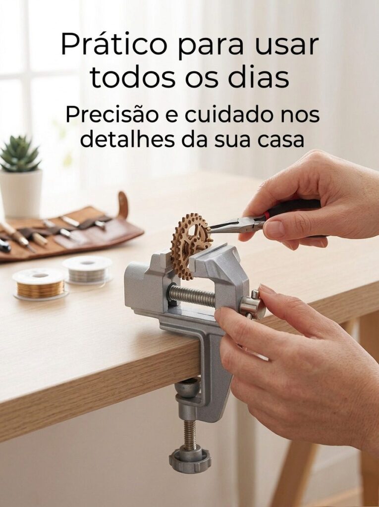 Mini Torno de Bancada Morsa Fixa 40mm em Aço Starfer