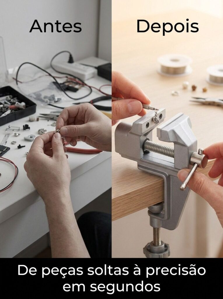 Mini Torno de Bancada Morsa Fixa 40mm em Aço Starfer