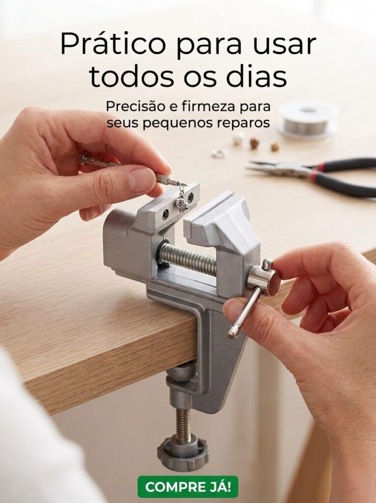 Mini Torno de Bancada Morsa Fixa 40mm em Aço Starfer
