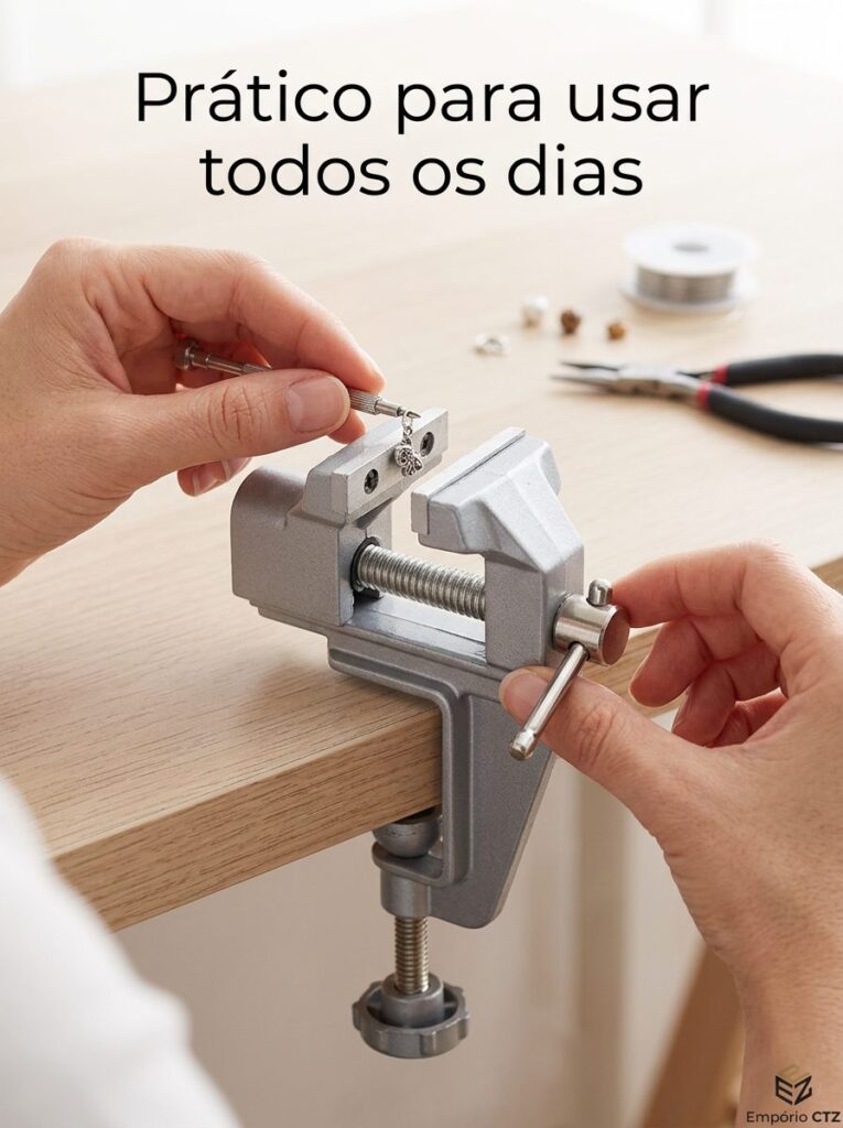 Mini Torno de Bancada Morsa Fixa 40mm em Aço Starfer