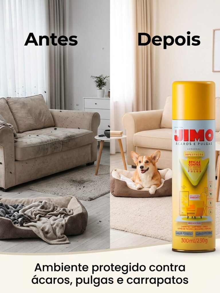 Kit 3 Anti Ácaros e Pulgas Spray 300ml para Carpetes Jimo