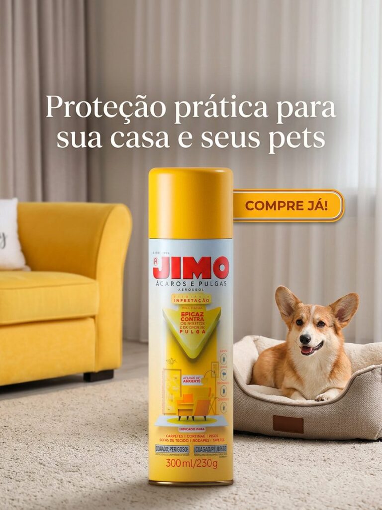 Kit 2 Anti Ácaros e Pulgas Spray 300ml para Carpetes Jimo