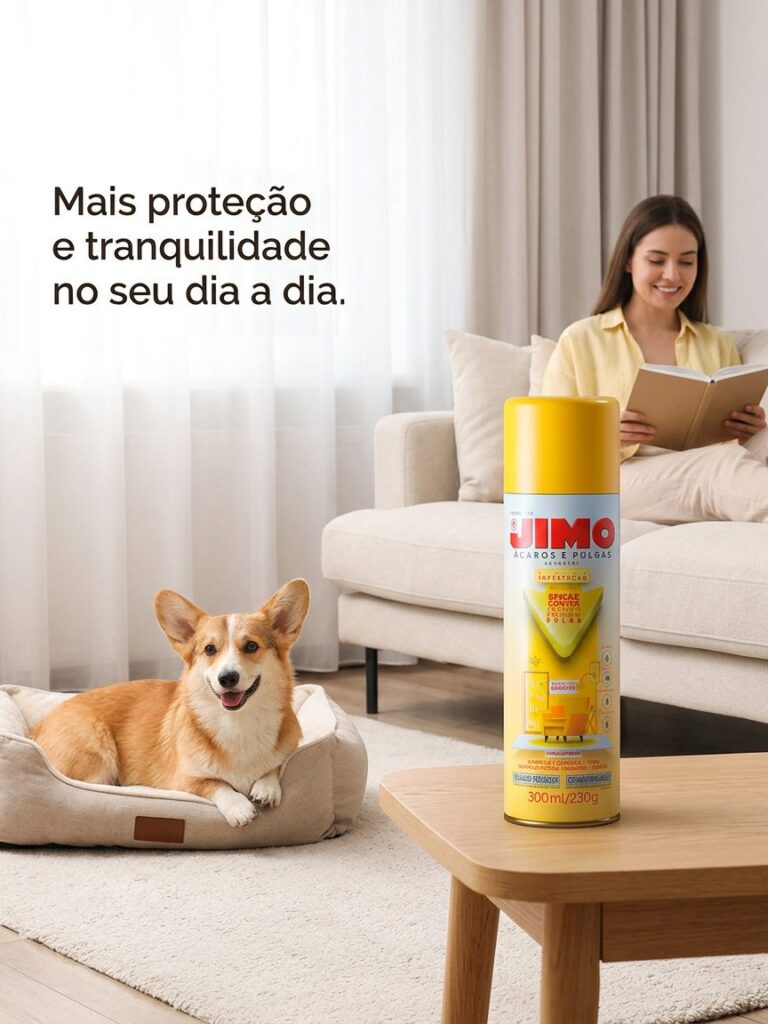 Kit 2 Anti Ácaros e Pulgas Spray 300ml para Carpetes Jimo