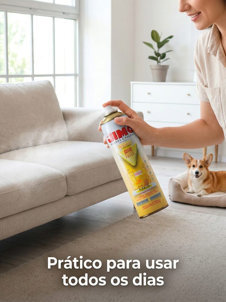 Kit 3 Anti Ácaros e Pulgas Spray 300ml para Carpetes Jimo