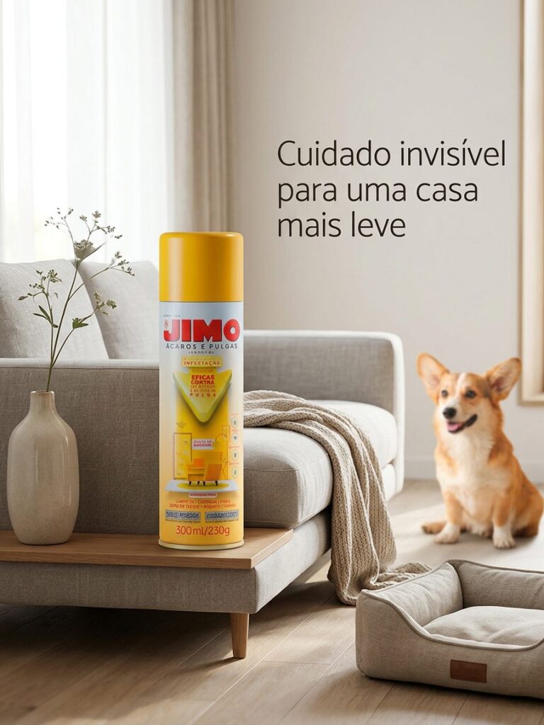 Kit 2 Anti Ácaros e Pulgas Spray 300ml para Carpetes Jimo