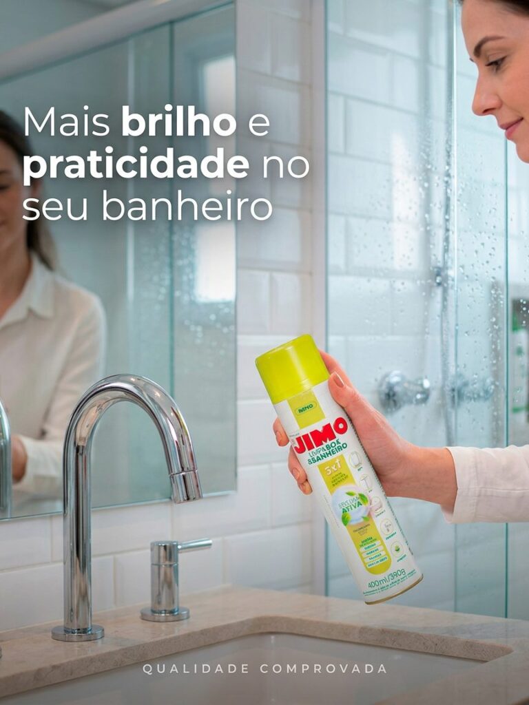 Kit 2 Limpa Box e Banheiro Espuma Ativa Spray 400ml Jimo
