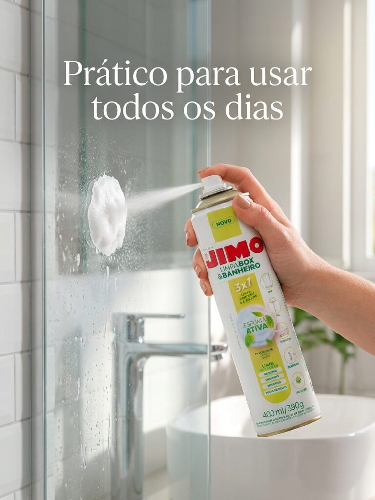 Kit 3 Limpa Box e Banheiro Espuma Ativa Spray 400ml Jimo