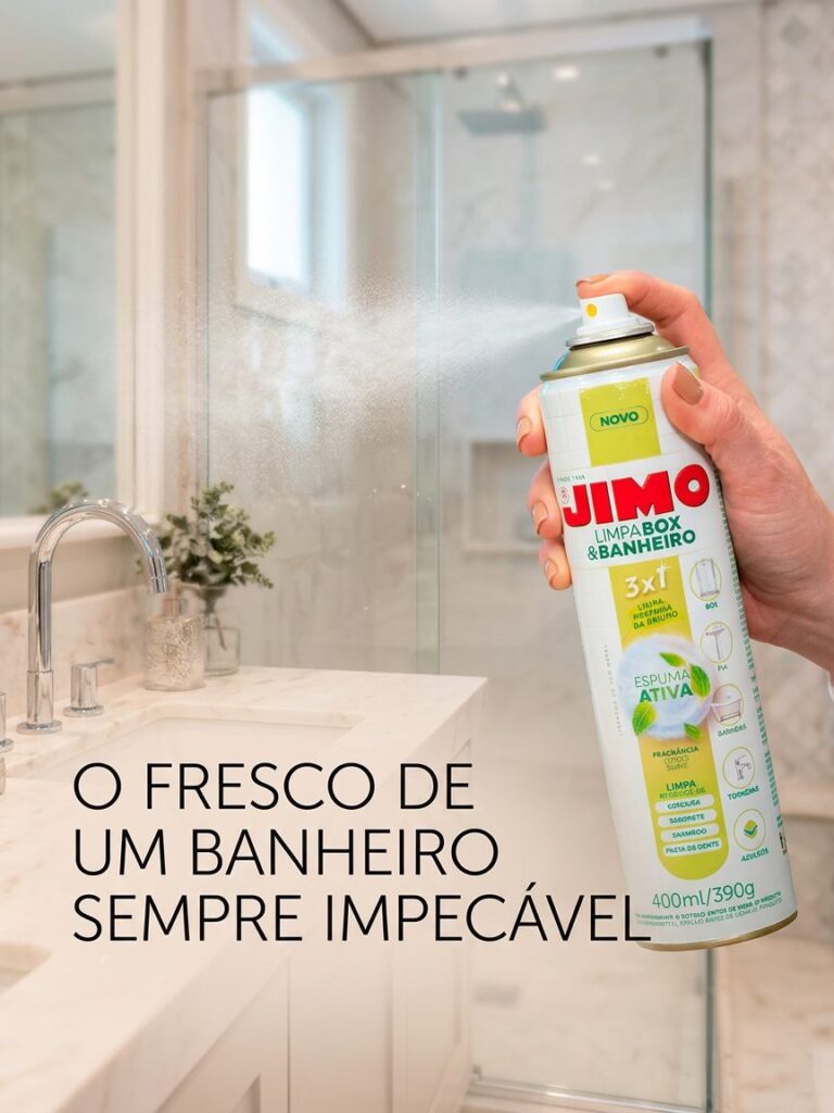 Kit 3 Limpa Box e Banheiro Espuma Ativa Spray 400ml Jimo