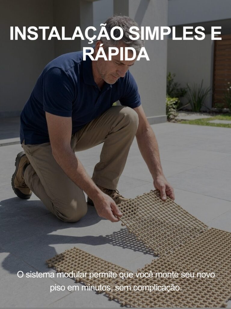 Piso de Borracha Acquakap Modular Antiderrapante