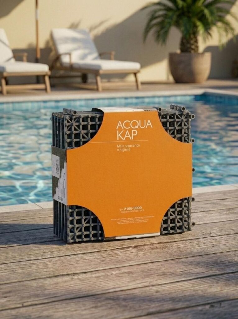 Piso de Borracha Acquakap Modular Antiderrapante
