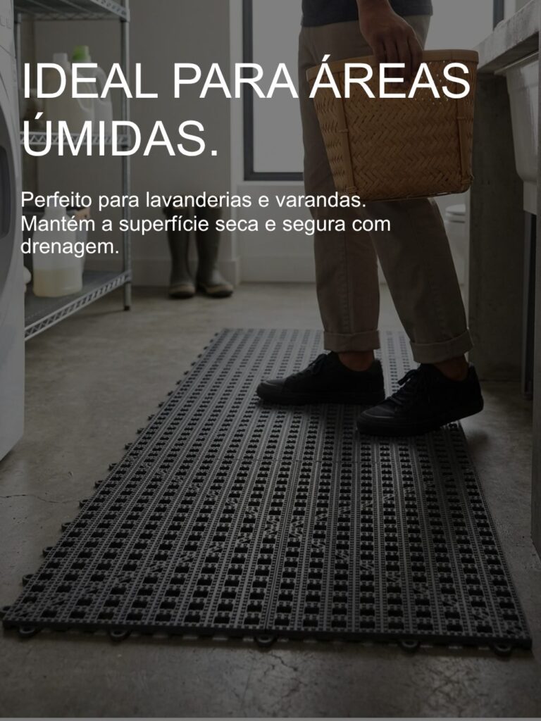 Piso de Borracha Acquakap Modular Antiderrapante