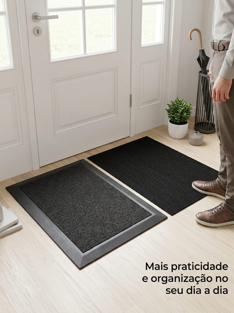 Tapete Sanitizante 2 em 1 com Seca Pé 78x40cm Kapazi