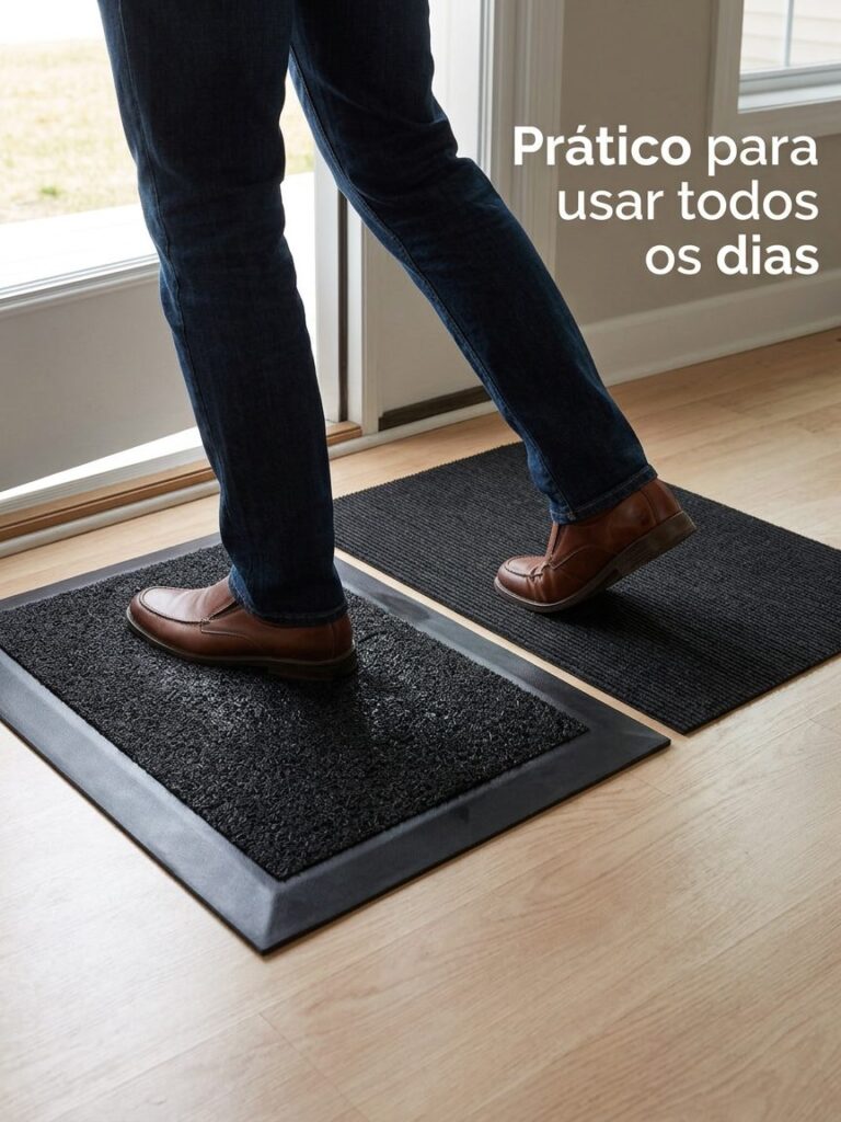 Tapete Sanitizante 2 em 1 com Seca Pé 78x40cm Kapazi