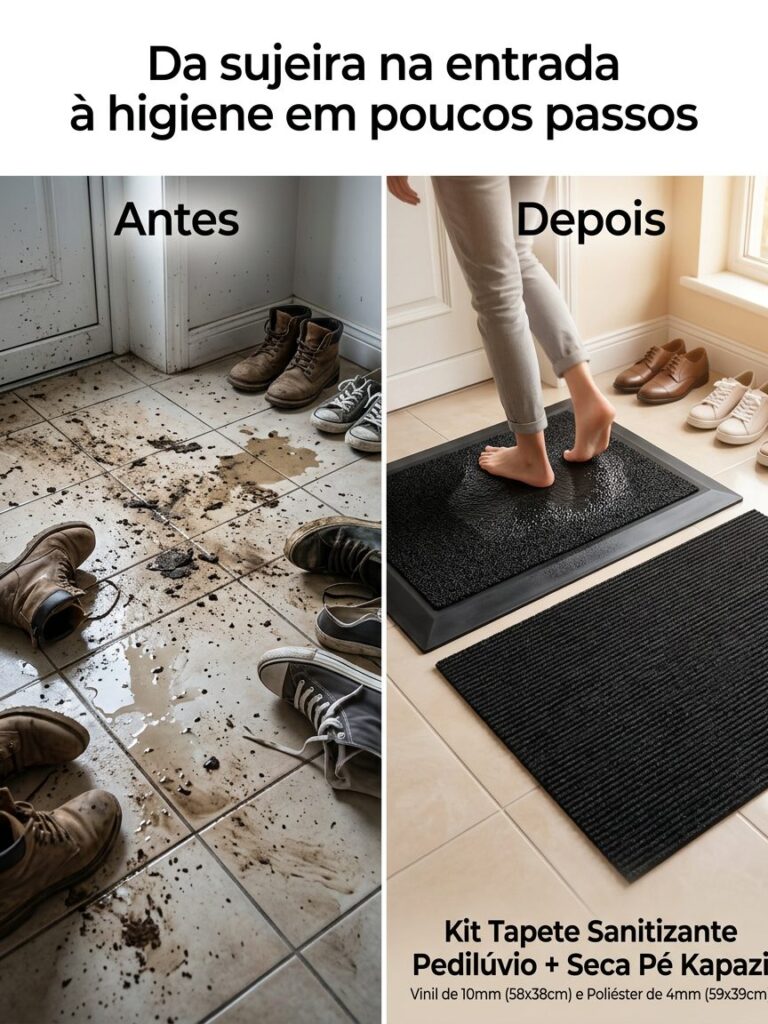 Tapete Sanitizante 2 em 1 com Seca Pé 78x40cm Kapazi