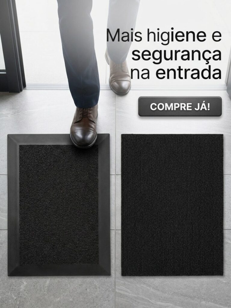Tapete Sanitizante 2 em 1 com Seca Pé 78x40cm Kapazi