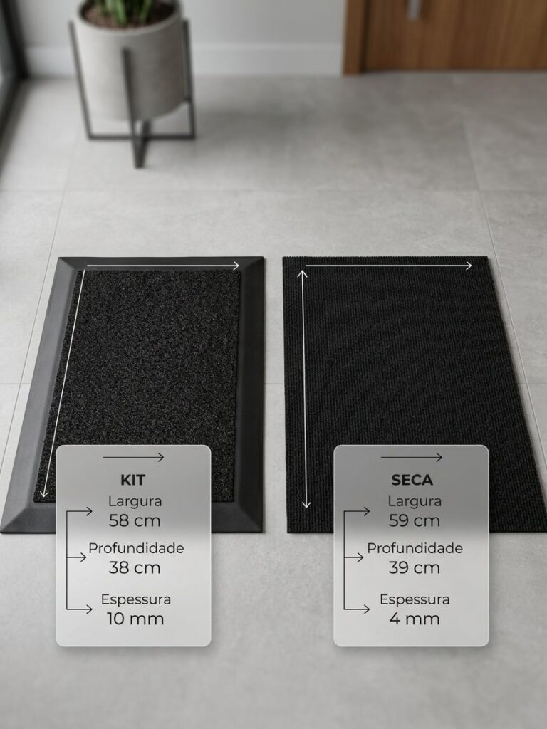 Tapete Sanitizante 2 em 1 com Seca Pé 78x40cm Kapazi
