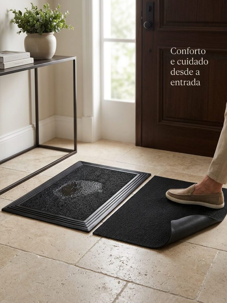 Tapete Sanitizante 2 em 1 com Seca Pé 78x40cm Kapazi